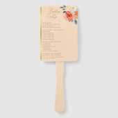 Éventail Élégant Peach Or Floral Script Wedding Programme (Devant)