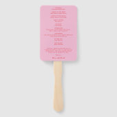 Éventail Elegant Pink and Red Classic Wedding Program (Dos)