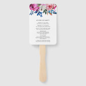 Éventail Élégant Pink Floral Programme de Mariage Moderne (Dos)