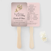 Éventail Elegant Pink Tulips Bouquet wedding program  (Devant et derrière)