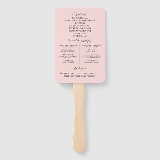 Éventail Elegant Pink Tulips Bouquet wedding program  (Dos)