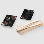 Éventail Élégant programme Bourgogne et Fleurs roses (Non-assemblé)