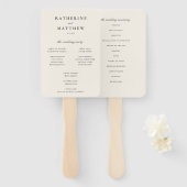 Éventail Élégant programme classique de cérémonie de Mariag (Devant et derrière)