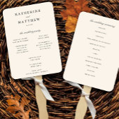 Éventail Élégant programme classique de cérémonie de Mariag