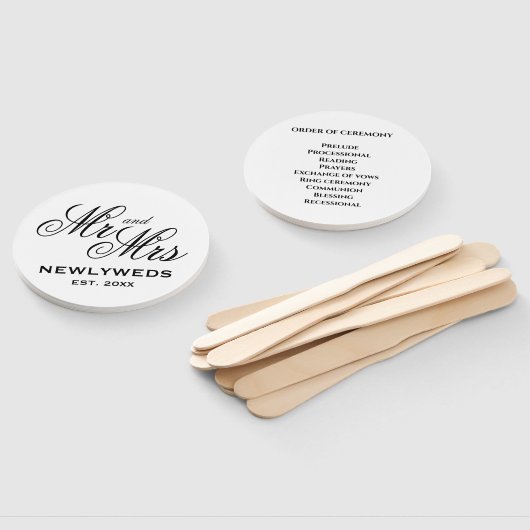 Éventail Élégant programme de cérémonie de M. Mme mariage (Non-assemblé)
