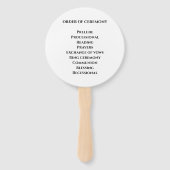 Éventail Élégant programme de cérémonie de M. Mme mariage (Dos)