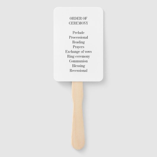 Éventail Élégant programme de cérémonie de mariage de plage (Dos)