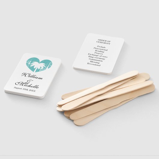 Éventail Élégant programme de cérémonie de mariage de plage (Non-assemblé)