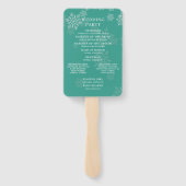 Éventail Élégant programme de cérémonie de mariage d'hiver (Dos)