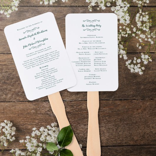 Éventail Élégant Programme de cérémonie de mariage moderne
