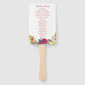 Éventail Élégant programme de cérémonie du Mariage campagna (Dos)