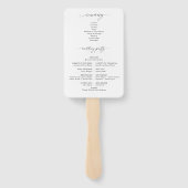 Éventail Élégant programme de cérémonie Mariage de calligra (Dos)