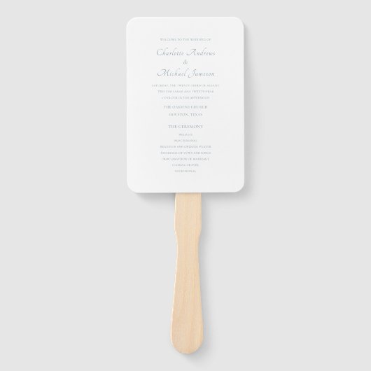 Éventail Élégant programme de cérémonie Mariage de script (Devant)