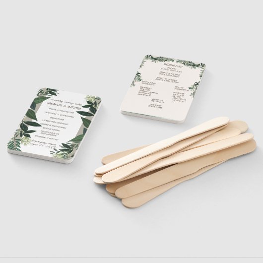 Éventail Élégant programme de cérémonie Mariage de verdure (Non-assemblé)