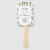 Éventail Élégant programme de cérémonie Mariage Eucalyptus (Devant)