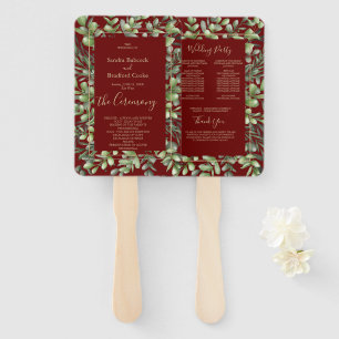 Éventail Élégant programme de cérémonie Mariage Eucalyptus