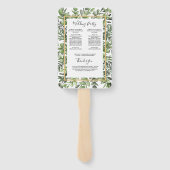 Éventail Élégant programme de cérémonie Mariage Eucalyptus (Dos)