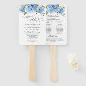 Éventail Élégant programme de cérémonie Mariage Hydrangea B (Devant et derrière)