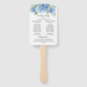 Éventail Élégant programme de cérémonie Mariage Hydrangea B (Dos)