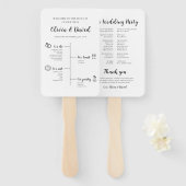 Éventail Élégant programme de chronologie Mariage moderne u (Devant et derrière)