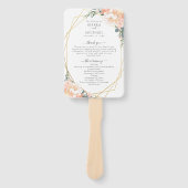 Éventail Élégant programme de mariage à la crème de pêche f (Devant)