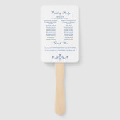 Éventail Élégant programme de mariage aux fleurs de France (Dos)