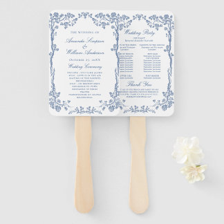 Éventail Élégant programme de mariage aux fleurs de France 