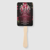 Éventail Élégant Programme de Mariage avec Lustre Floral Bo (Devant)