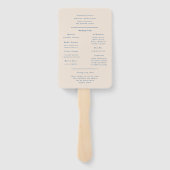 Éventail Élégant programme de mariage bleu (Dos)