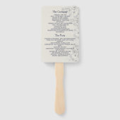 Éventail Élégant programme de mariage bleu marine (Dos)