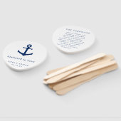 Éventail Élégant programme de mariage bleu marine ancre nau (Non-assemblé)