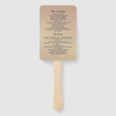 Éventail Élégant programme de mariage bleu marine et Rose o (Dos)