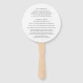 Éventail Élégant programme de mariage classique noir et bla (Dos)