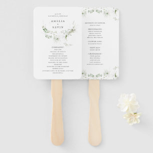 Éventail Élégant programme de mariage d'aquarelle Terre ver