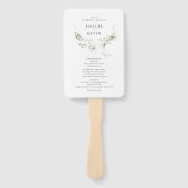 Éventail Élégant programme de mariage d'aquarelle Terre ver (Devant)