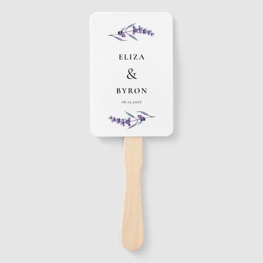 Éventail Élégant programme de mariage de lavande florale (Devant)