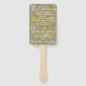 Éventail Élégant programme de mariage de lin en argent (Dos)