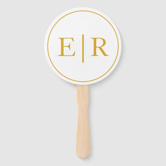 Éventail Élégant programme de mariage de monogramme or (Devant)