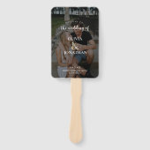 Éventail Élégant programme de mariage de photos de verdure (Devant)