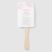 Éventail Élégant programme de mariage de pivoines florales  (Devant)