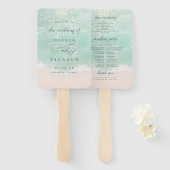 Éventail Élégant programme de mariage de plage océanique pé (Devant et derrière)