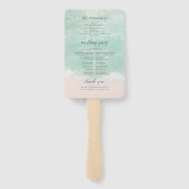 Éventail Élégant programme de mariage de plage océanique pé (Dos)