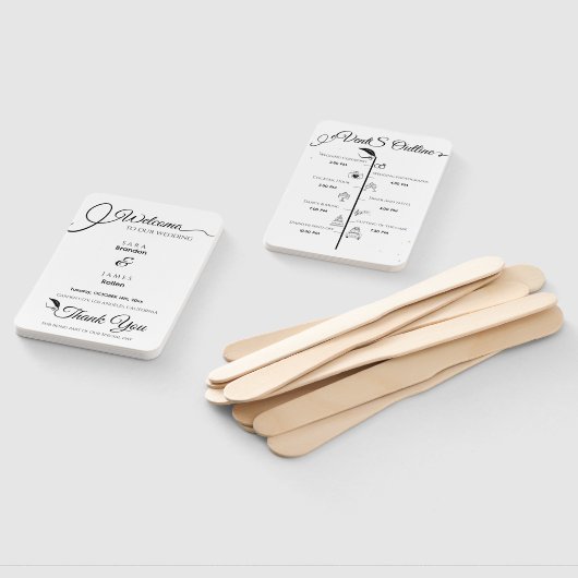 Éventail Élégant programme de mariage de script et chronolo (Non-assemblé)