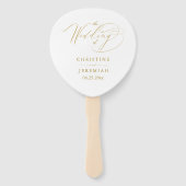 Éventail Élégant programme de mariage de script or blanc (Devant)