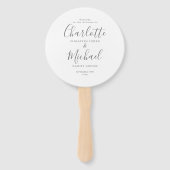 Éventail Élégant programme de mariage de script signature (Devant)