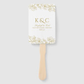 Éventail Élégant programme de mariage dentelle fans | Vinta (Devant)