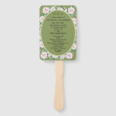 Éventail Élégant programme de mariage d'épouse florale (Devant)