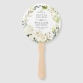 Éventail Élégant programme de mariage des Roses Blanches (Devant)