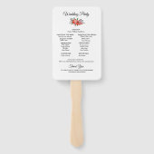 Éventail Élégant programme de mariage des ventilateurs flor (Dos)