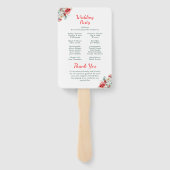 Éventail Élégant programme de mariage d'hiver floral (Dos)